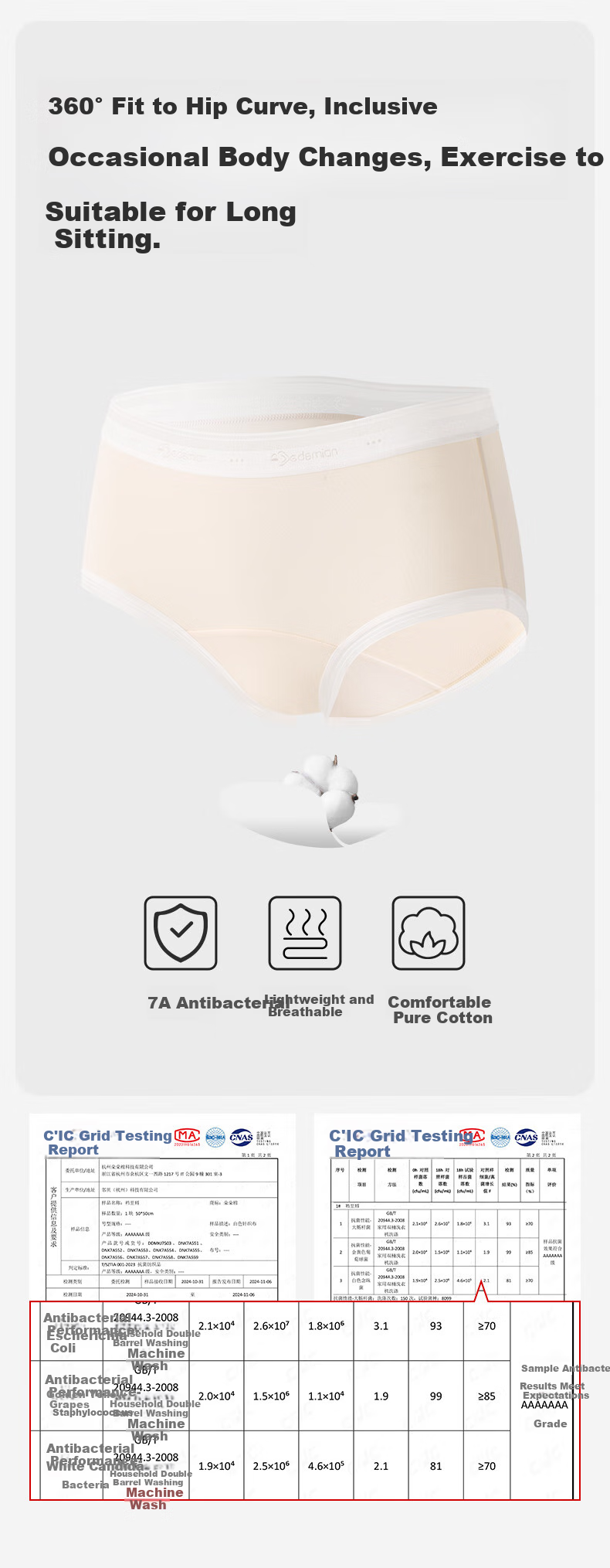 Duoduomian Modal Extended Crotch Women's Underwear, Pure Cotton Antibacterial Lace Trim Mid-Rise Panties, 5 Pieces 5