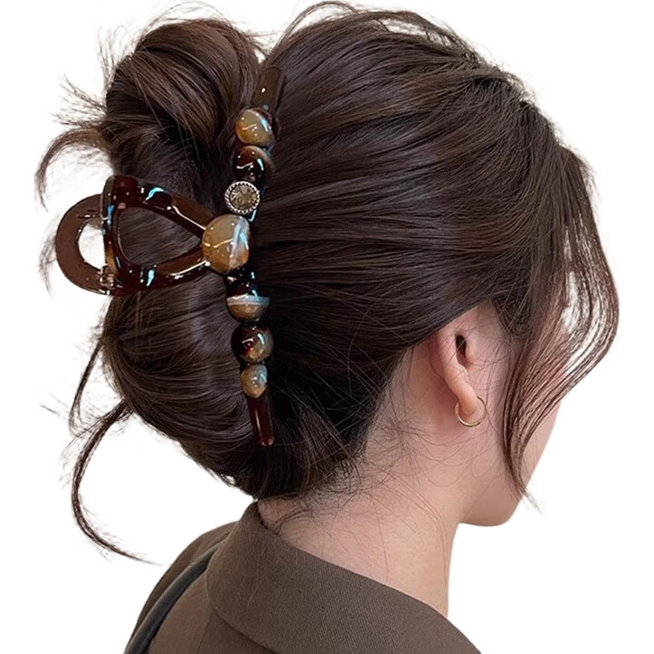 GECOMO Large Hair Claw Clip for Women, Elegant New Style Hair Clip, Back of Head Barrette, Shark Clip Hair Accessory
