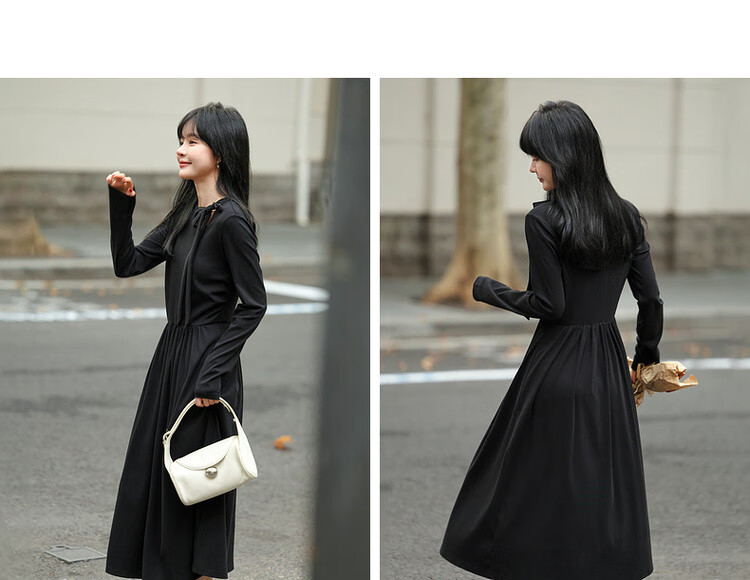 Mt [Xiguang Yingri] Spring And Autumn French Artistic Hollow-Out Strap Vintage A-Line Waist-Cinching Slimming Mid-Length Women's Dress 6
