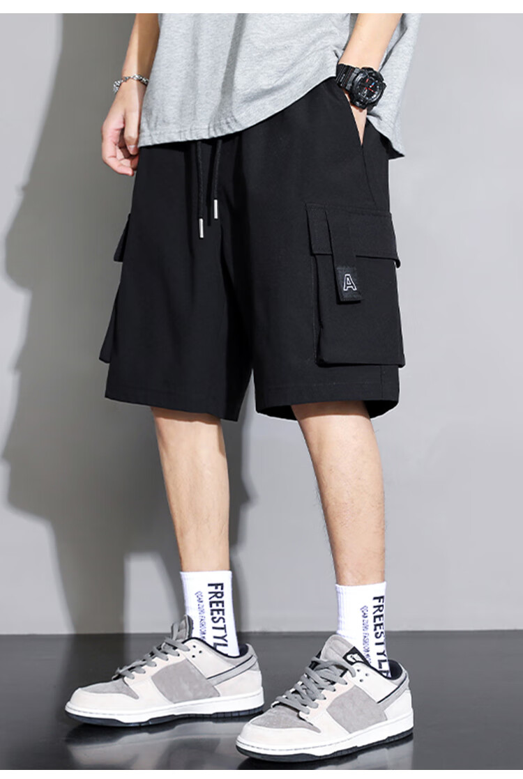 GENIOLAMODE Men's Cargo Shorts, Summer Casual Loose-Fit Five-Point Pants, Trendy Mid-Length Shorts for Young Men And Beach Wear 1