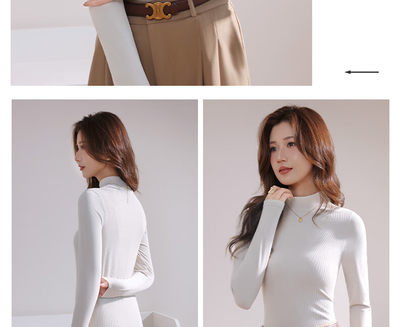 Langsha Women's Spring Ribbed Turtleneck Base Layer Top, Elegant Textured Long Sleeve, Coffee Color, 2XL 12