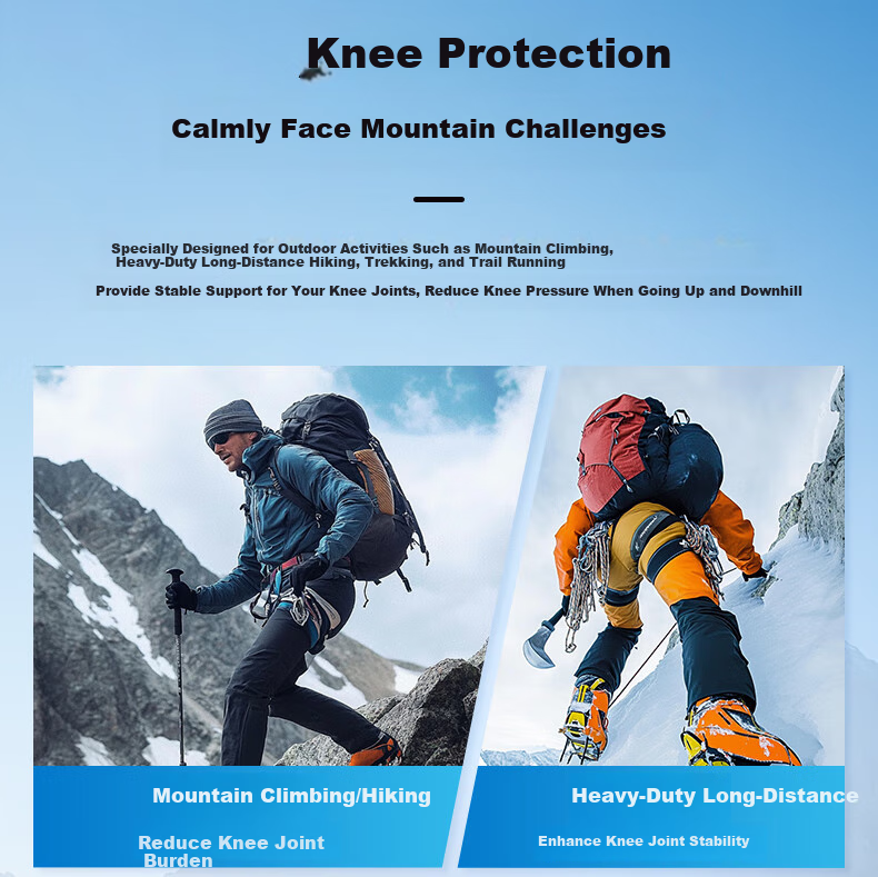LP 537CN Strong Protection Professional Sports Knee Pads with Four Springs, Support for Hiking, Climbing Stairs, Trekking, Deep Squats, Protective Gear, Plus Size 3