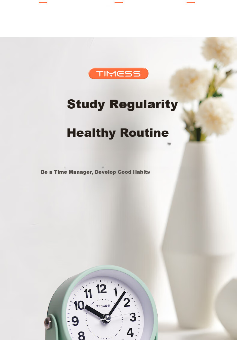 Timess Alarm Clock Creative Design for Students And Children with Loud Ringtone, Wake-Up Aid, 2024 Model, Sleep-In Prevention, Night Light, Rotatable Quartz Mini Alarm Clock, Back-To Gift 3
