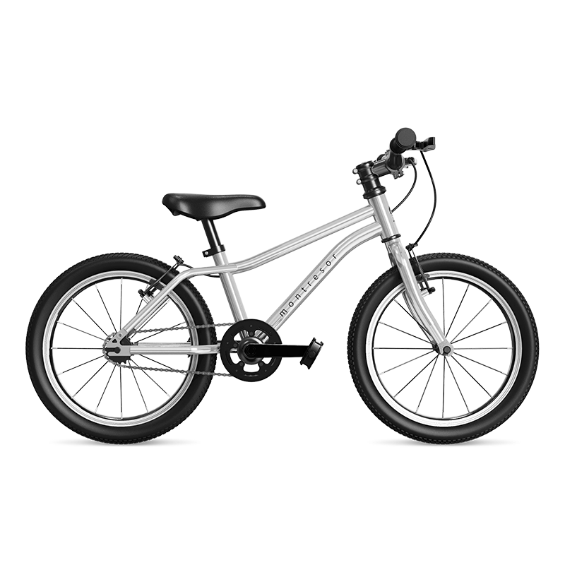Montresor Children's Bicycle for Boys And Girls Aged 3-6 Aluminum Alloy Ultra-Light Student Bike 16-Inch Flashing Silver