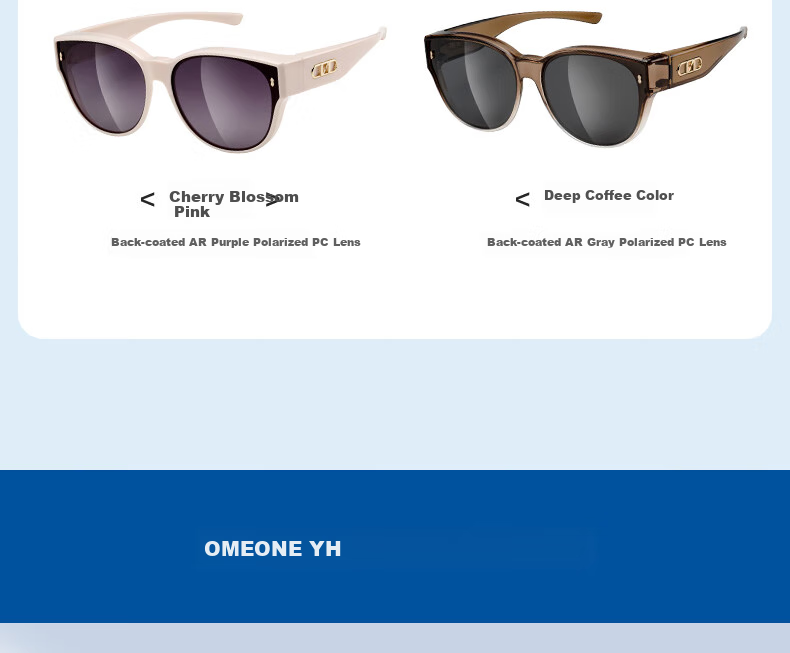 One&one Myopia Polarized Clip-On Sunglasses for Women, UV Protection Sun Glasses with Clip-On Lenses for Men's Glasses 30
