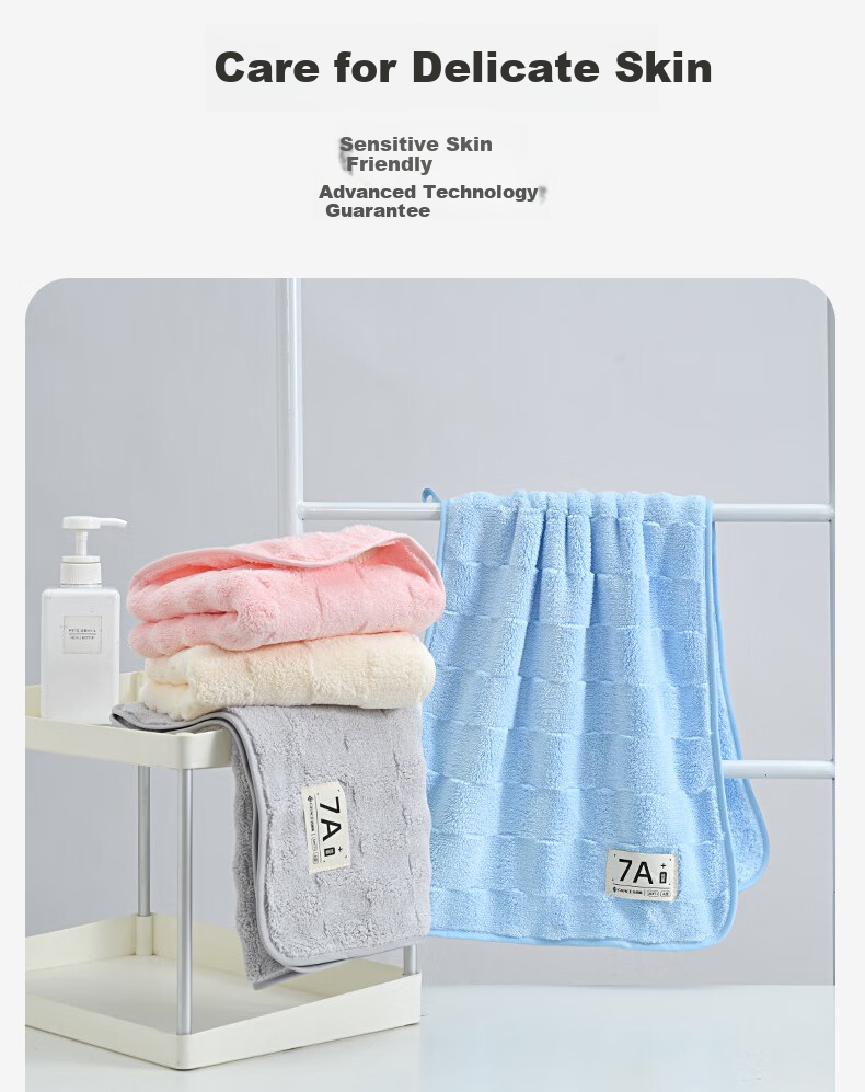 Grace Jieliya 10A Antibacterial Extra Large Soft A-Class Unisex Bath Towel Absorbent Face Wash Towel 4-Pack Sports 5