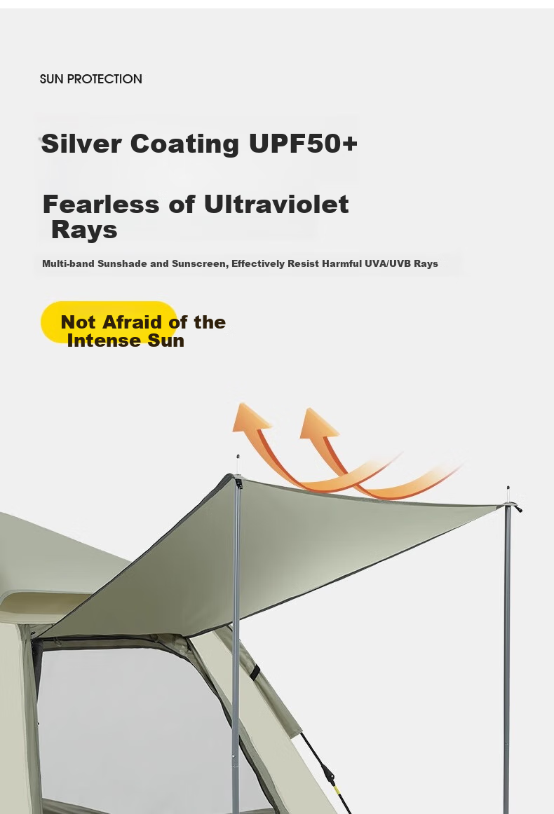 CAMEL Tent, Outdoor Canopy Tent, Silver Coating Sun Protection, Picnic Park Camping Overnight, with Pole Camping Equipment, A027-1B 6