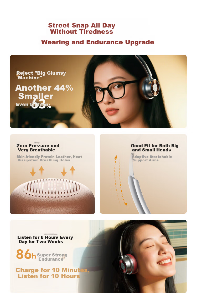QCY Era 5 Retro Fashion Headphones, HiFi Sound Quality, Long Battery Life, High Aesthetic Value, Lightweight Metal, Millennium Internet Celebrity Atmosphere, Birthday Gift, Tape Black 3