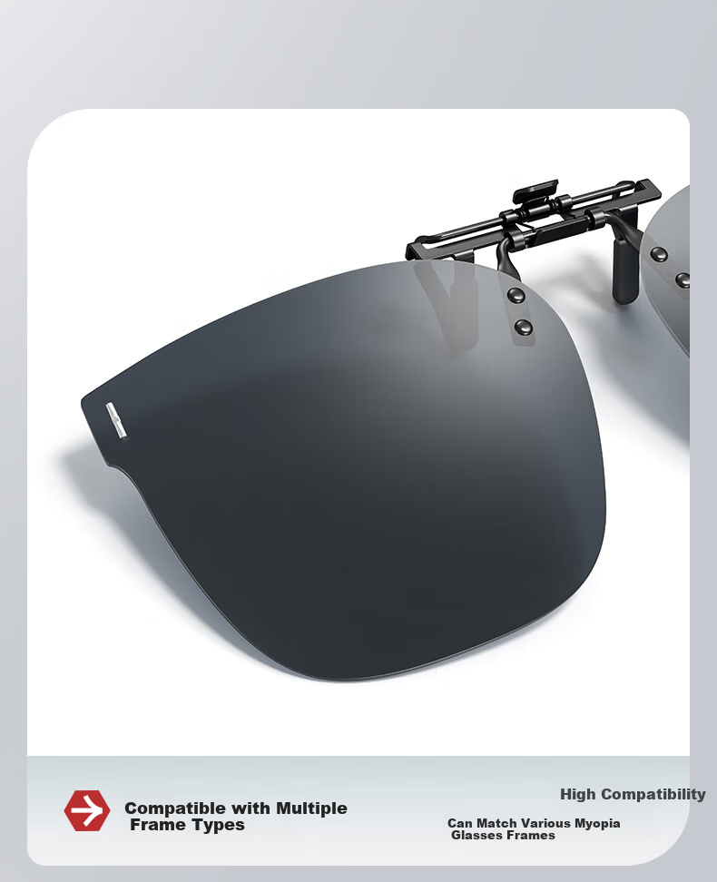 CHAINGO Clip-On Sunglasses for Nearsighted People, Flip-Up Polarized Sunglasses, Portable High-Definition Outdoor UV Protection Driving Glasses for Me 8