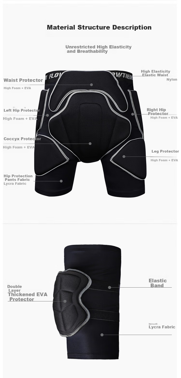 Flow Theory Ski Protective Gear, Unisex Upgraded EVA Professional Sports Protective Equipment, Skiing Hip And Knee Pads, Skiing Equipment Set 17