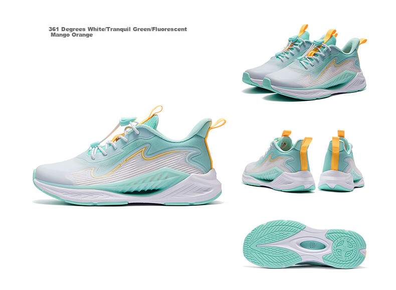 361° Fengtou 6.0 | Children's Running Shoes, Summer Boys And Girls Lightweight Breathable Quick-Rebound Sneakers, Green Size 28 19