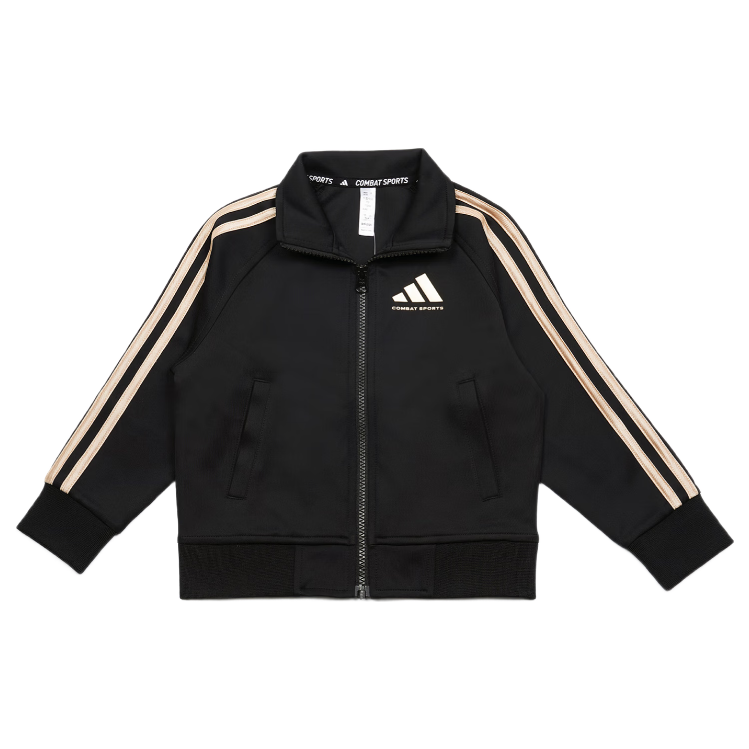 Adidas Children's New Lightweight Sportswear Set, Classic Outdoor Casual Jacket And Pants Set, Black/gold, Size 140