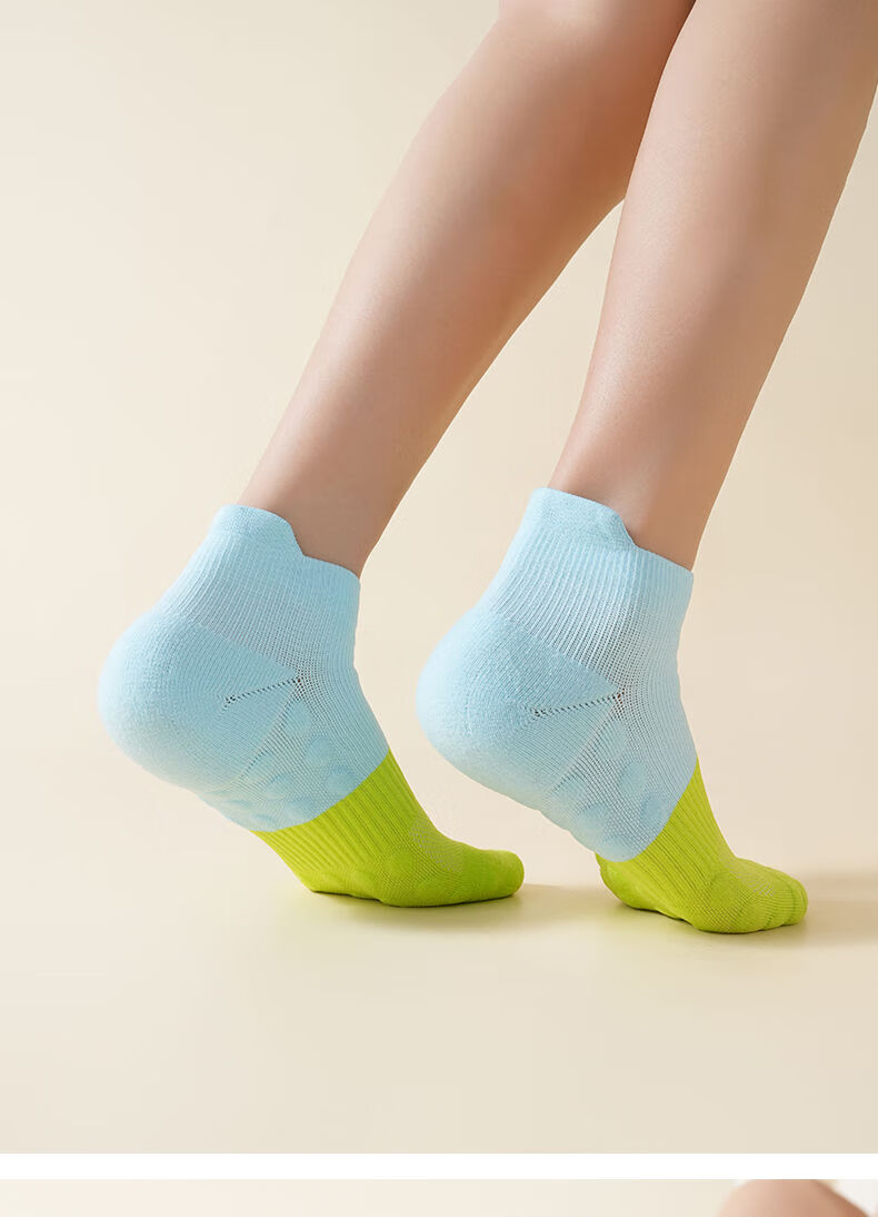 361° Sports Ankle Socks Men's Non-Slip Socks Women's Running Socks Green Blue / 4 Pairs One Size 15