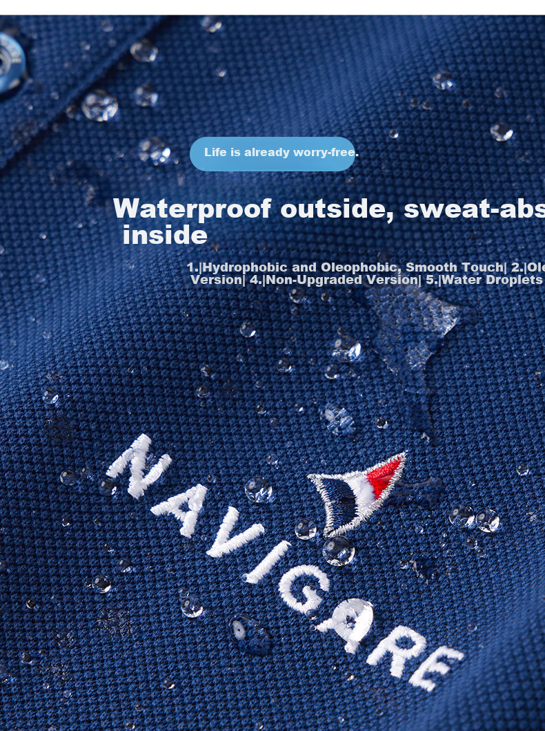 Navigare Small Sailboat Sports Outdoor Polo Shirt for Men, Summer Sweat-Free Cool-Feeling Short-Sleeve POLO Shirt 1325524565 M 2