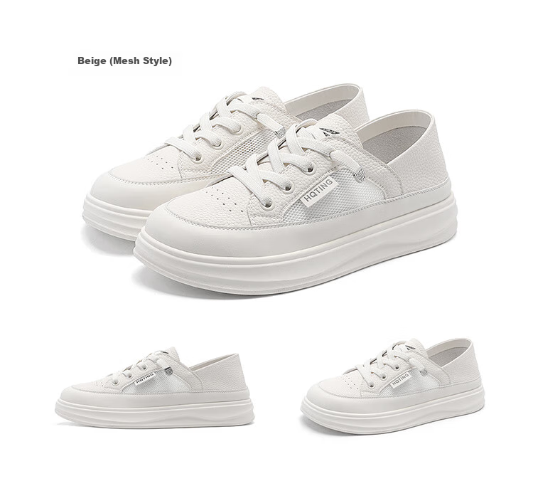 RED DRAGONFLY Women's Shoes, 2026 Autumn White Sneakers, Slip-On Simple Commuter Casual Skateboard Shoes WPB14032, Milk Tea Color, Size 40 16