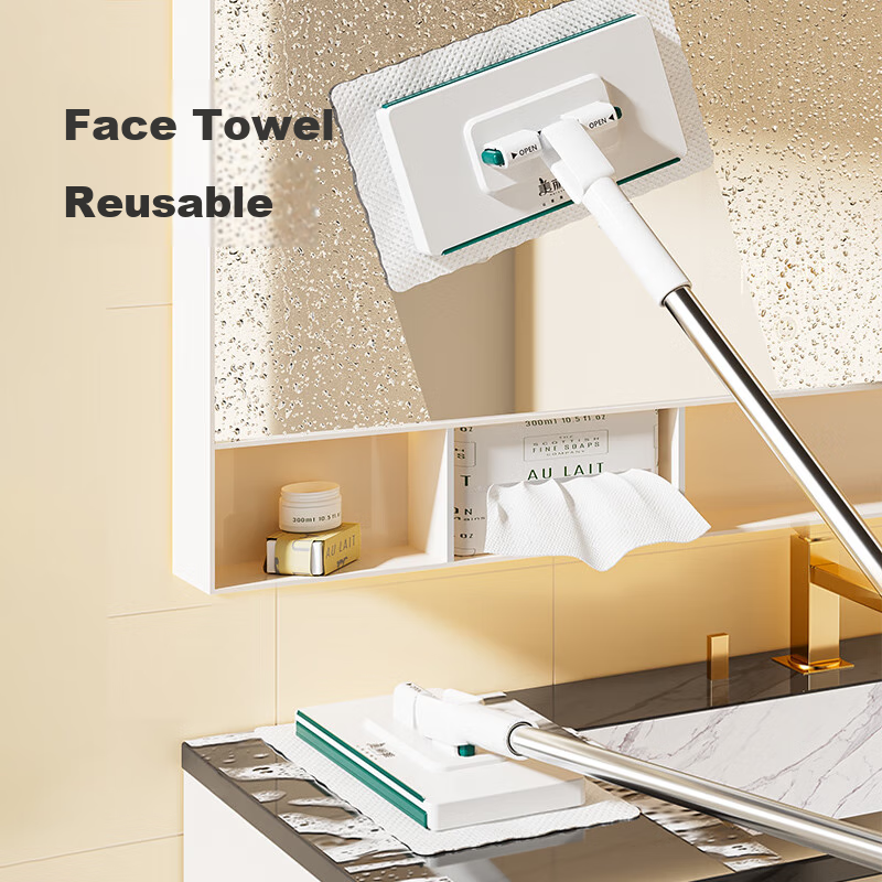 MARYYA Face Towel Mop, 16cm Automatic Cloth Wringer, Wet Wipes, Flat Cleaning Mat, Cabinet Cleaner, 2026 Small Mop
