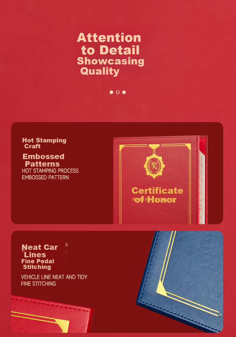 Kingdee Single Honor Certificate Cover, Red A4 Inner Pages, Award Certificate, Suitable for Ceremonies And Recognition Events 4