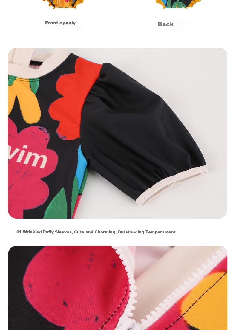 Adoreswim Floral Cute One-Piece Swimsuit for Girls, 2024 New Summer High-End Swimming Costume, Original Desig 3