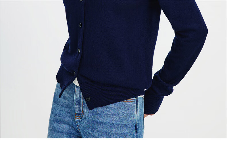 Navy Sail Italy Women's Soft Touch Crew Neck Knit Cardigan Classic Sweater Jacket 2334092061 Blue S 7