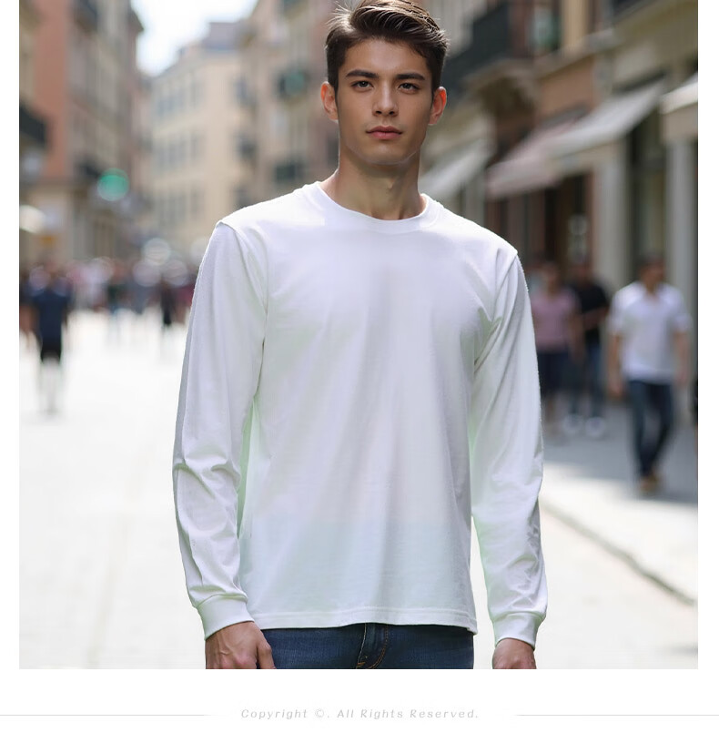 ROMON Men's Spring and Autumn Cotton Loose Long Sleeve Casual Fashion Pullover Sweatshirt 8