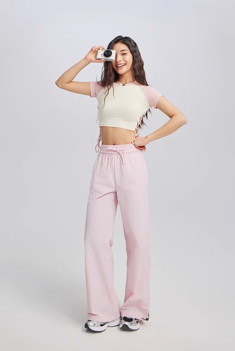 CAMEL Ice Cooling Roaming Sunscreen Women's Loose Wide-Leg Sports Pants C25BARLG057A Lavender Purple S 16