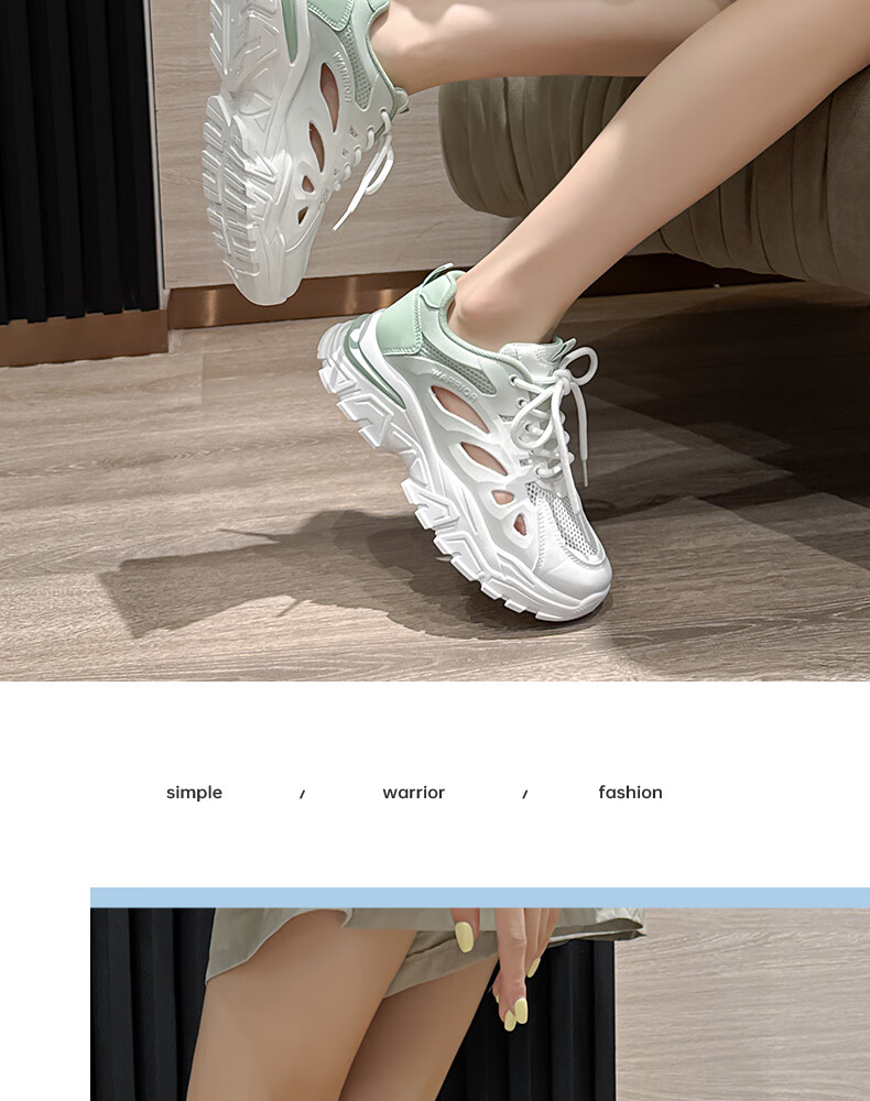 Warrior Official Women's Shoes 2026 Summer Breathable Mesh Lightweight Sneakers Hollow Out Sandals White Pink Size 36 23