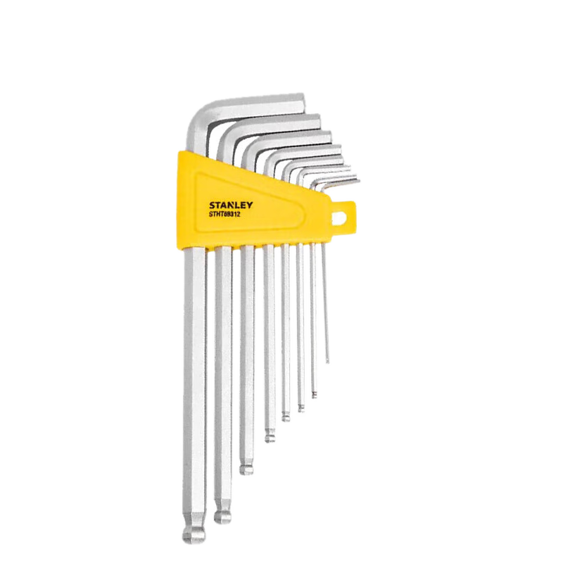 STANLEY Hex Key Wrench Extended Flat Head Ball Head Hexagon Wrench Set Long Ball Head 8-Piece Set STHT69312-23