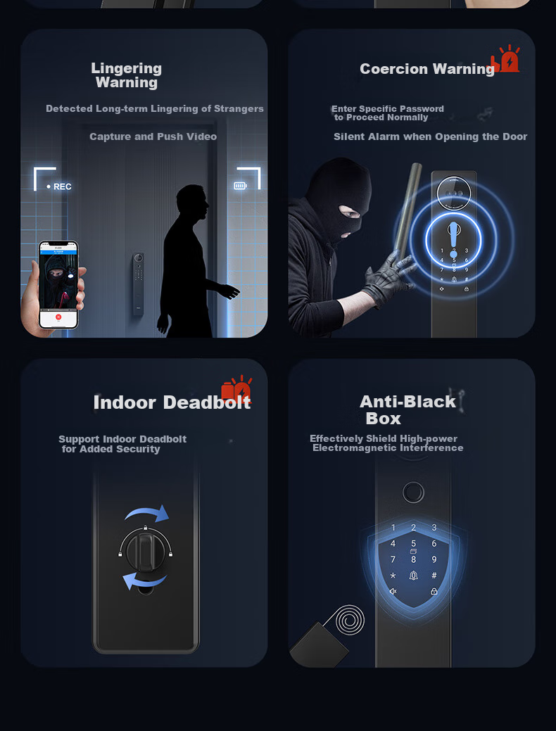 Haier Smart Door Lock P30 Facial Recognition Version Electronic Lock Password Door Lock Entry Door Anti-Theft Door Home Fingerprint Lock 14