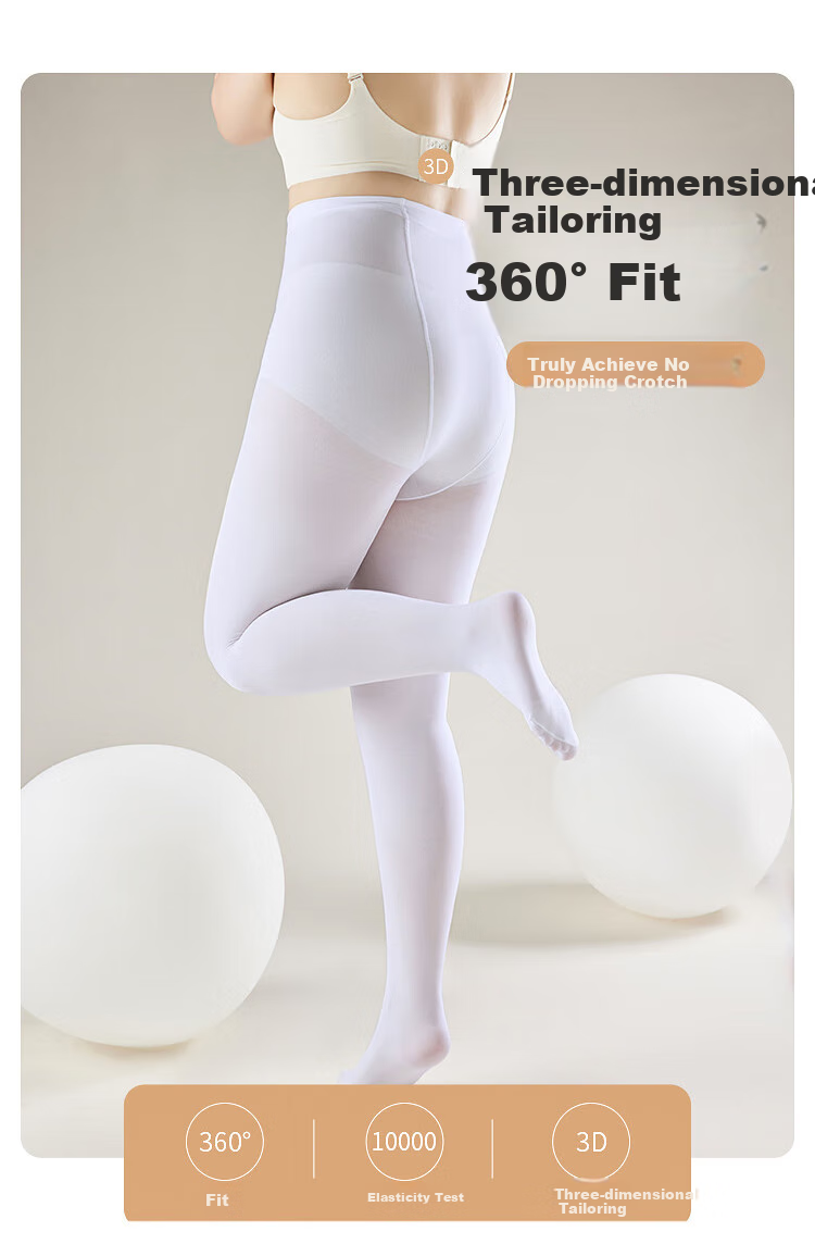 LangSha White Stockings, Plus Size, Thick And Large, Spring And Autumn Medium-Thick Dance Socks, Velvet Anti-Pinch White Pantyhose, Leggings 8