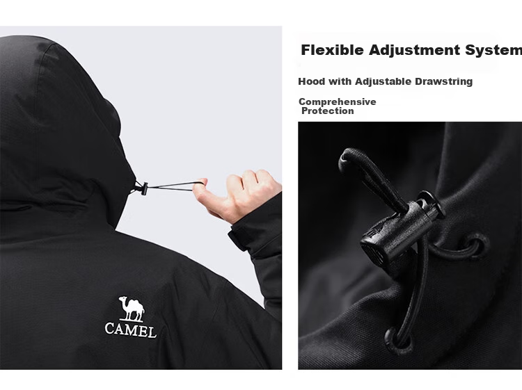 CAMEL Padded Windbreaker Jacket for Men And Women, Hard Shell Coat, Windproof And Waterproof, Tibet Padded Outerwear, Mountaineering Clothing A24CF04677 26