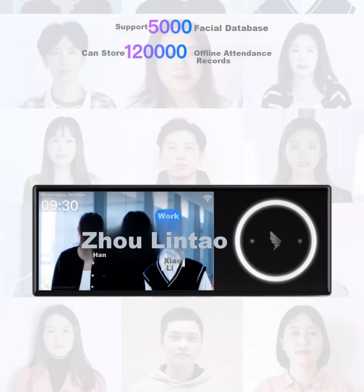 Dingding Intelligent Facial Recognition Attendance Machine, Wireless Smart Check-In Device, Dual-Lens Infrared Recognition Sign-In Machine M1Y-Ultra 4