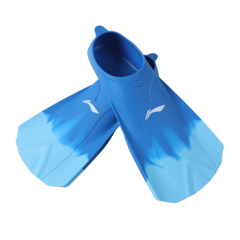 Li-Ning Swimming Fins, Professional Training for Children, Comfortable And Durable, Diving Flippers, Freestyle Swimming Quick Learning Equipment, 5931 Blue S Size