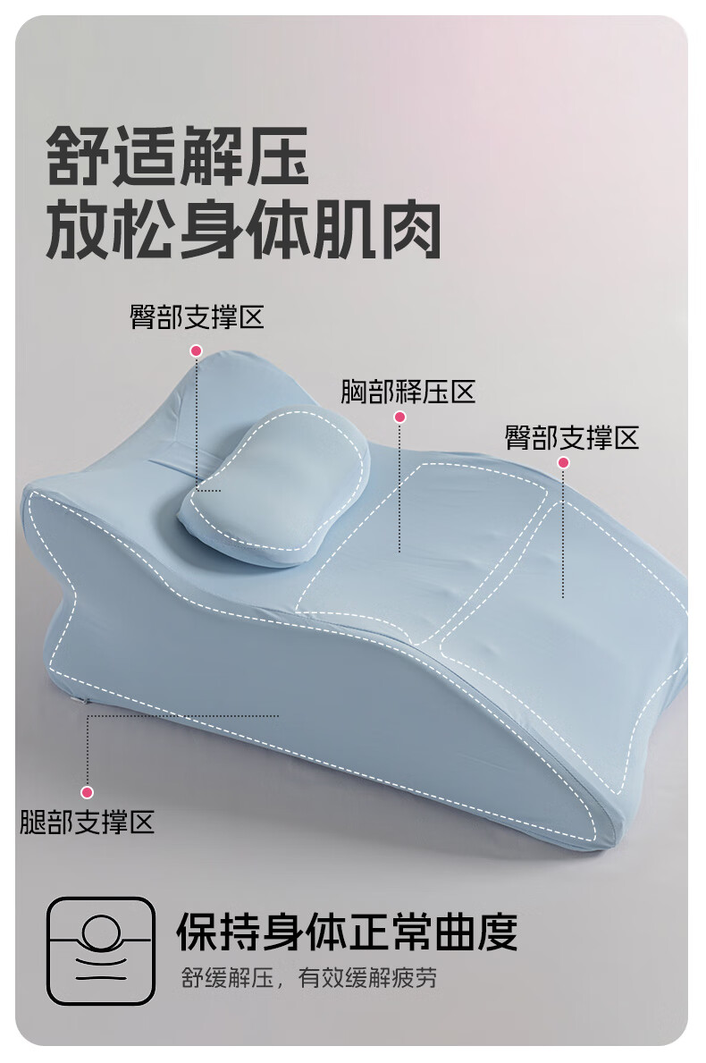 Grace Multifunctional Large Backrest Pillow Bed Head Cushion Home Support Pillow Water Blue 2