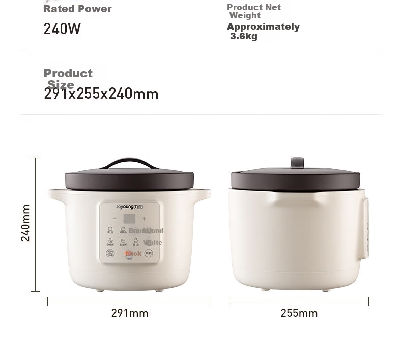 Joyoung Electric Stew Pot, Electric Clay Pot, Electric Stewing Cup, Soup Pot, High-Temperature Porcelain Bird's Nest Stew Pot, Porridge Cooking Tool, Specialized Pot for Stewing, 3L Large Capacity GD317 27