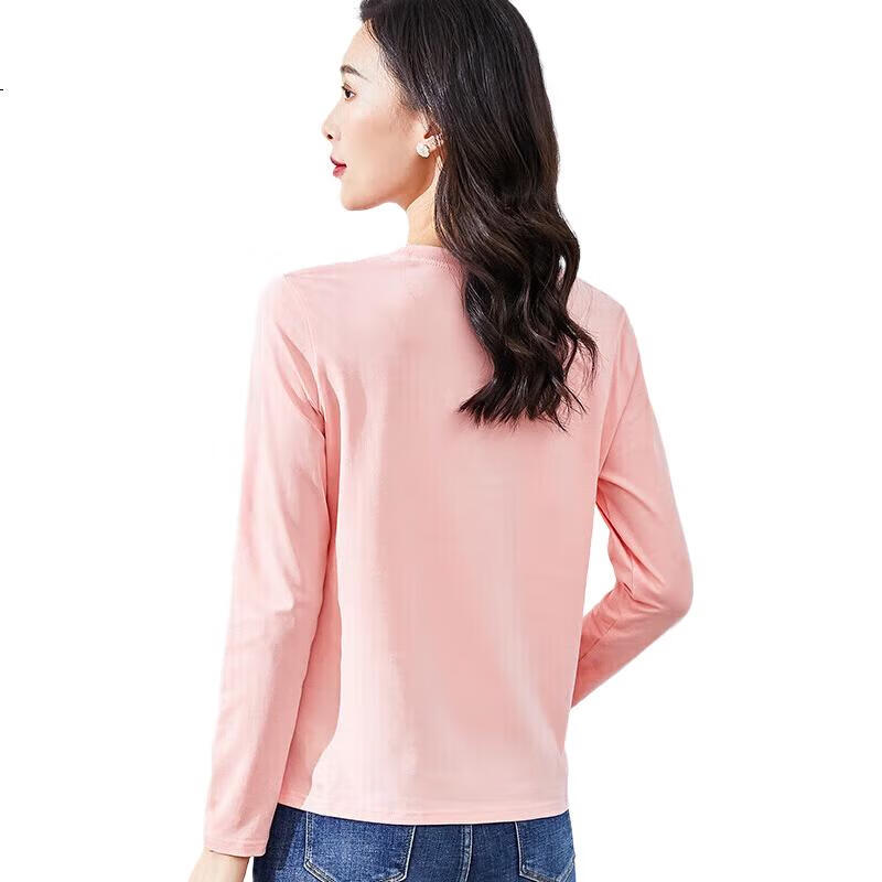 Женская футболка с длинным рукавом JEANSWEST, базовый осенний стиль, 100% хлопок, свободный крой, оранжево-розовый, размер XL