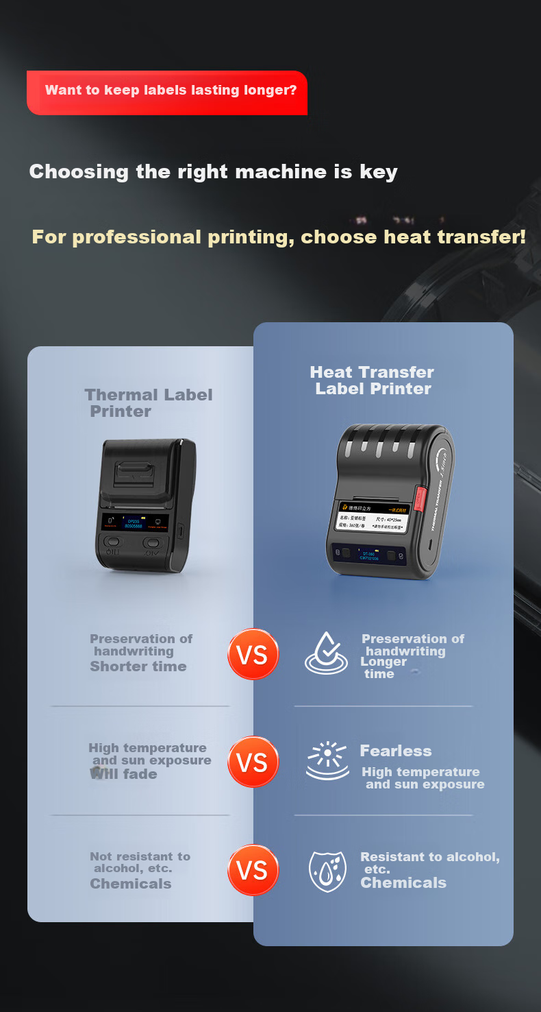 Detong DT-350 Thermal Transfer Printing Power Engineering Equipment Switch Sticker Printer, Financial Office Asset Machine Room Outdoor Sun Protection Label Machine, Comes with 1 Roll of 10*20 Yellow Labels 2