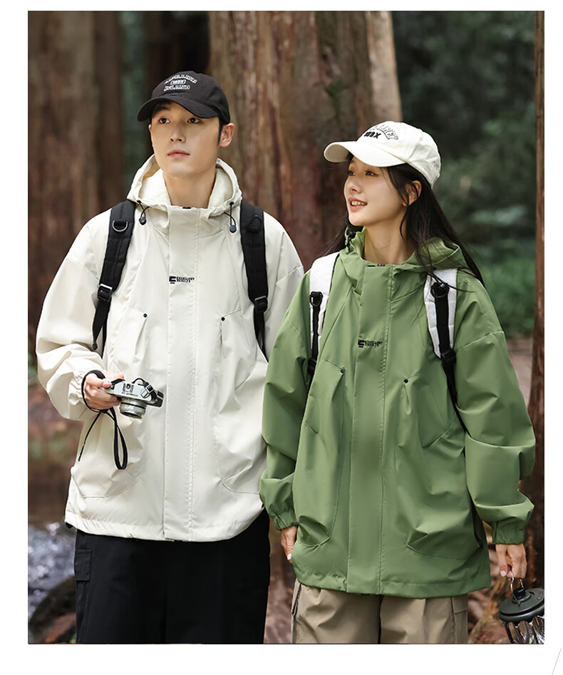 JEEP SPIRIT Unisex Purple Outdoor Windproof Waterproof Mountaineering Jacket L 1