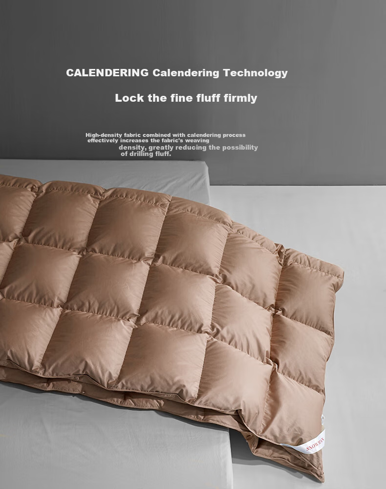 Sinuoman Antibacterial And Drill-Resistant 90% Duck Down Comforter, Duvet Insert, Air Conditioning Quilt/heater Blanket, 220*240cm, 270g, Khaki 6