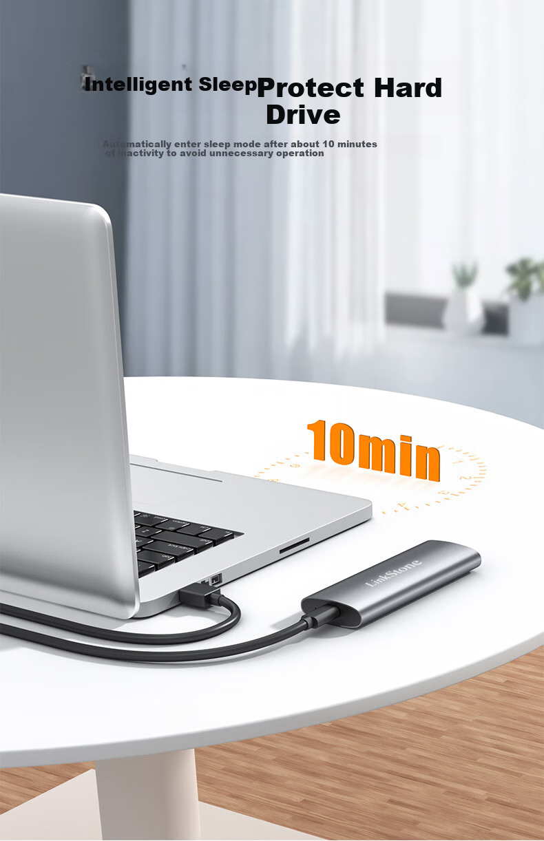 LinkStone M.2 NVMe Portable Hard Drive Enclosure, Type-C 3.2 Interface SSD Enclosure for Laptops, Full Aluminum External Enclosure 17