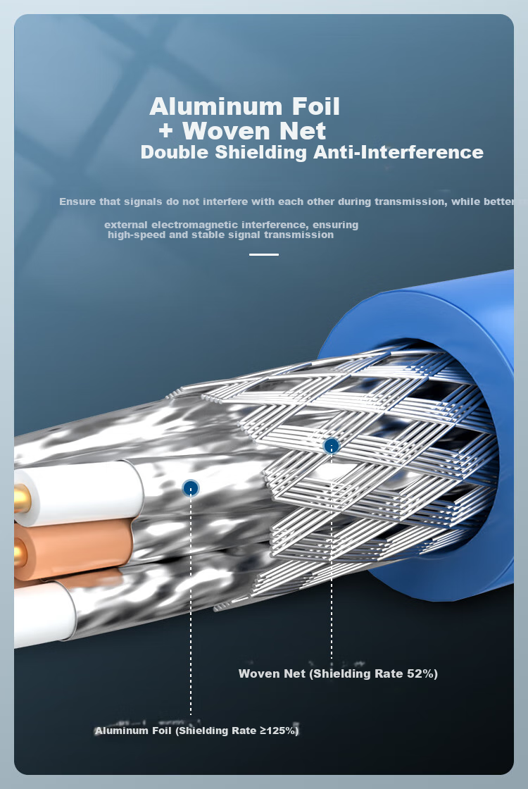 CHOOSEAL (CHOSEAL) Cat8 10G Double-Shielded Engineering-Grade E-Sports Level 0.64mm CAT8 High-Speed Network Cable, 40G Pure Copper Core POE Power Supply Home Security Box Cable, 25 Meters, QS2680B 7