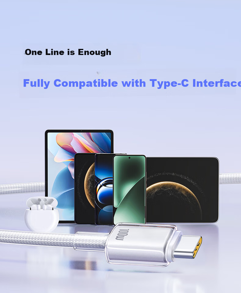 Baseus Type-C Data Cable, 6A Super Fast Charging 100W/88W/66W/40W, Compatible with Huawei Honor Charging Cables, Suitable for Xiaomi Phones Mate70/60/50, 2 Meters, Starry Sea Blue 10