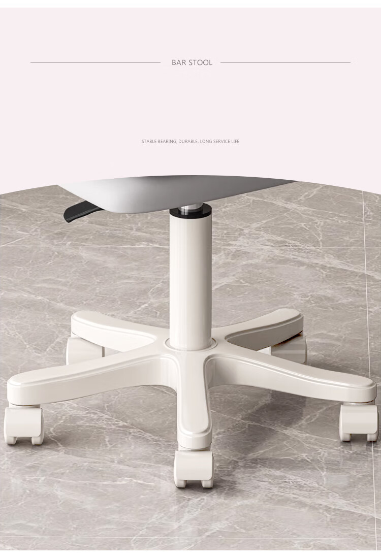 Huakaizhi Xing Stool Bar Chair Home Use Adjustable Height Swivel Chair Beauty Stool with Backrest And Wheels BY665 White 12