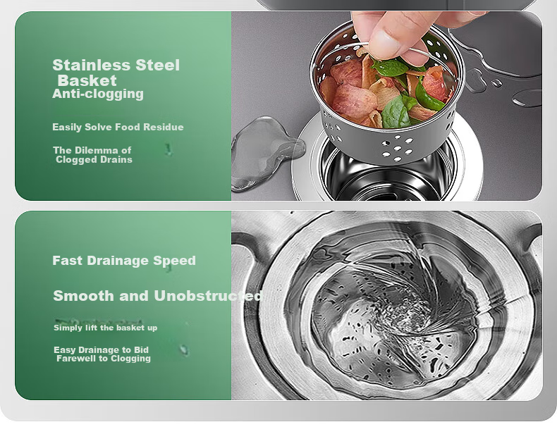 Haili Kitchen Sink Drain Pipe Complete Set, Double Sink 110mm Drainage System, Dishwashing Basin Drainage Pipe Kit Accessories S18 24