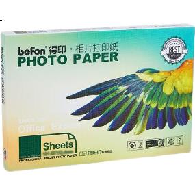 Фотобумага Befon RC, глянцевая, водостойкая, быстросохнущая, 260 г/м², для струйных принтеров, 100 листов