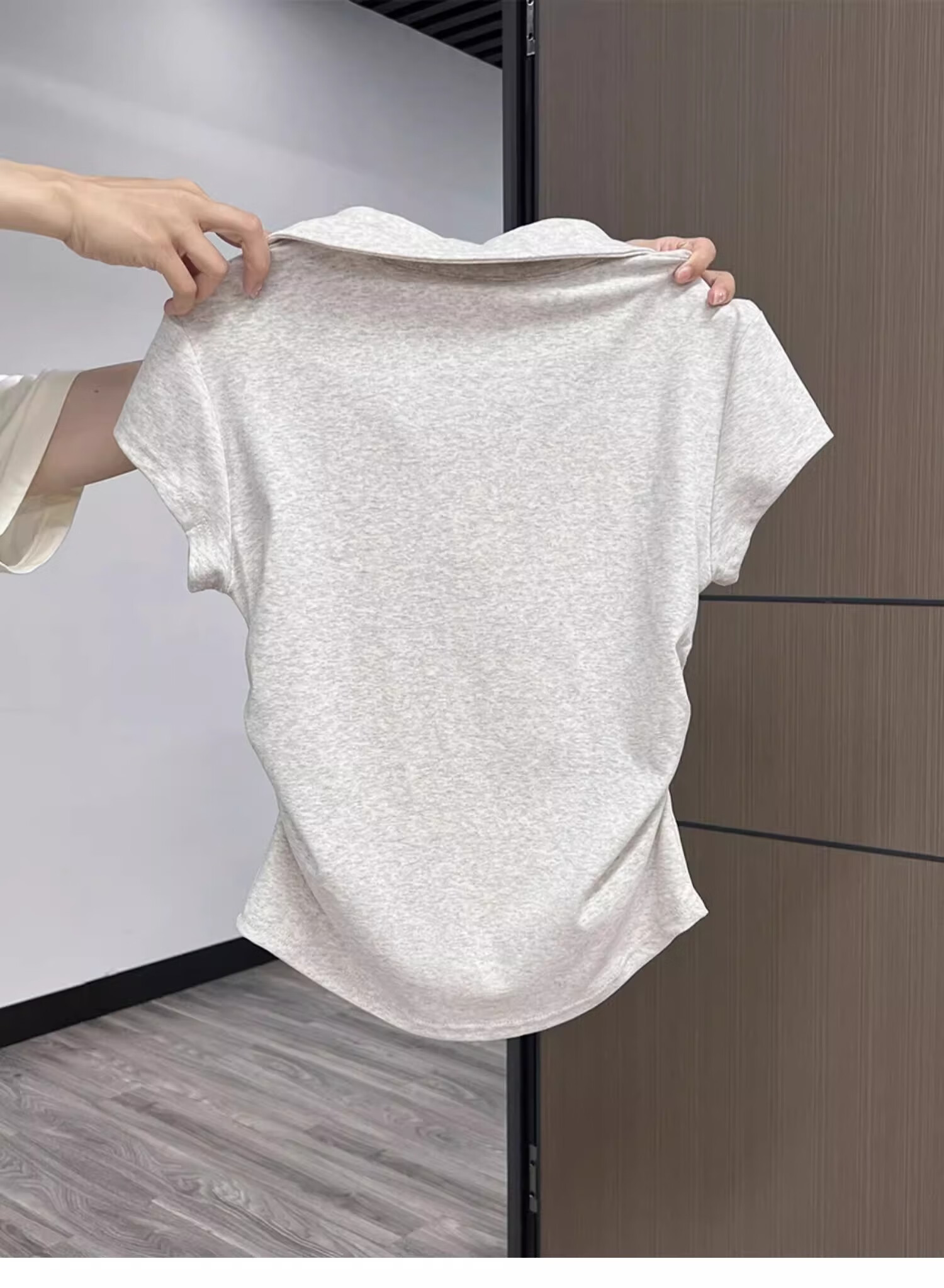 Woodpecker POLO Collar Pure Desire Short Sleeve Bow Embroidery Shoulder T-Shirt Women Slim Fit Cropped Top White L 11