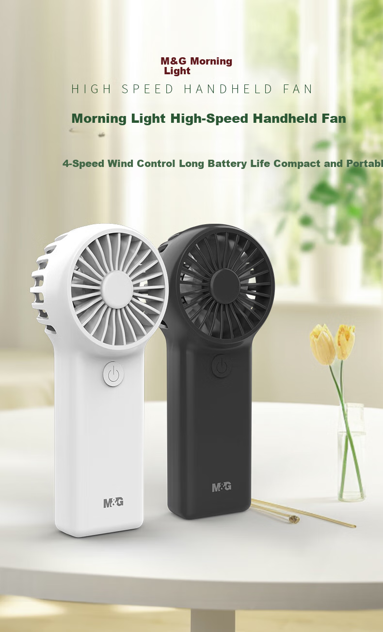 M&G Handheld Mini Fan, Portable Compact Personal Fan, Long Battery Life USB Fan, White ARC925ECI 1
