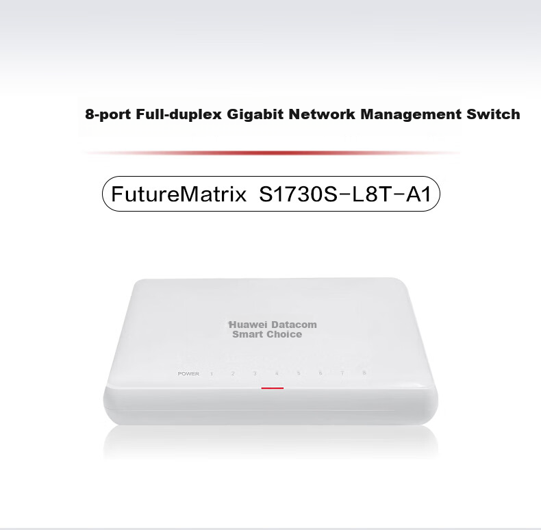 HUAWEI S1730S-L8T Switch, 8-Port Gigabit Switch, Ethernet Splitter, Campus Ethernet Unmanaged Switch 1