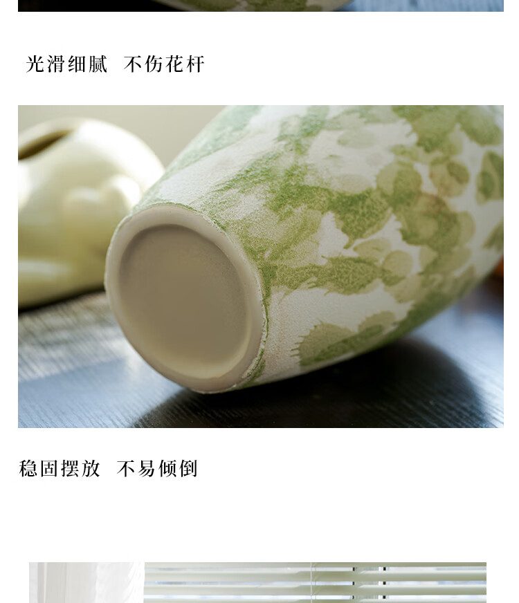 Fan Ye Ceramic Vase Wabi-Sabi Style Ink Splash Vintage Coarse Pottery Flower Container Decorative Prop New Home Gift 5