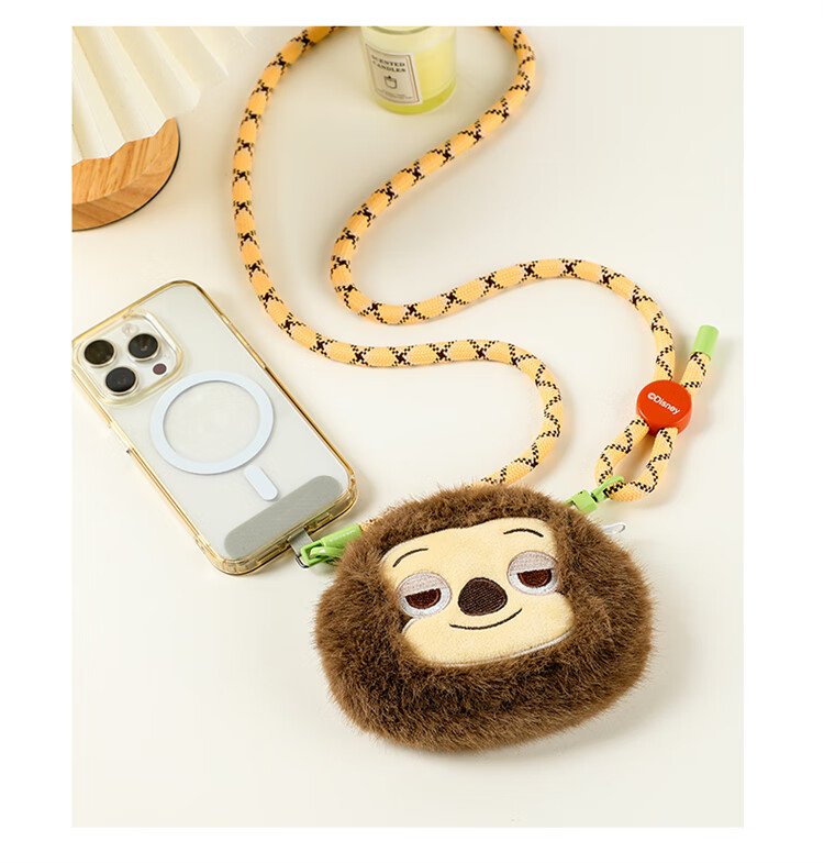 Disney Mayor Sheep Plush Cartoon Earphone Bag Coin Purse Phone Crossbody Strap Lanyard 13