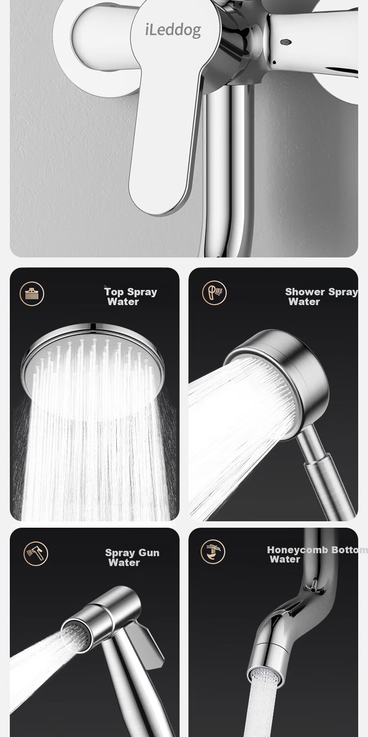 ILeddog [Germany] All-Copper Simple Shower Head Set, Bathroom No-Top Spray Bathtub Shower Head 019 12